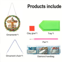 Load image into Gallery viewer, 2D Flat Acrylic DIY Carousel Wreath Hanging Diamond Art Kits for Wall Door
