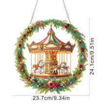 Load image into Gallery viewer, 2D Flat Acrylic DIY Carousel Wreath Hanging Diamond Art Kits for Wall Door
