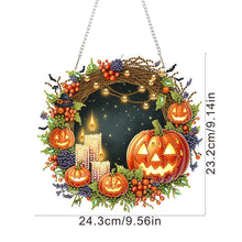 Load image into Gallery viewer, 2D Flat Acrylic DIY Halloween Pumpkin Hanging Diamond Art Kits Wall Door Decor
