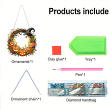 Load image into Gallery viewer, 2D Flat Acrylic DIY Halloween Wreath Hanging Diamond Art Kits Wall Door Decor

