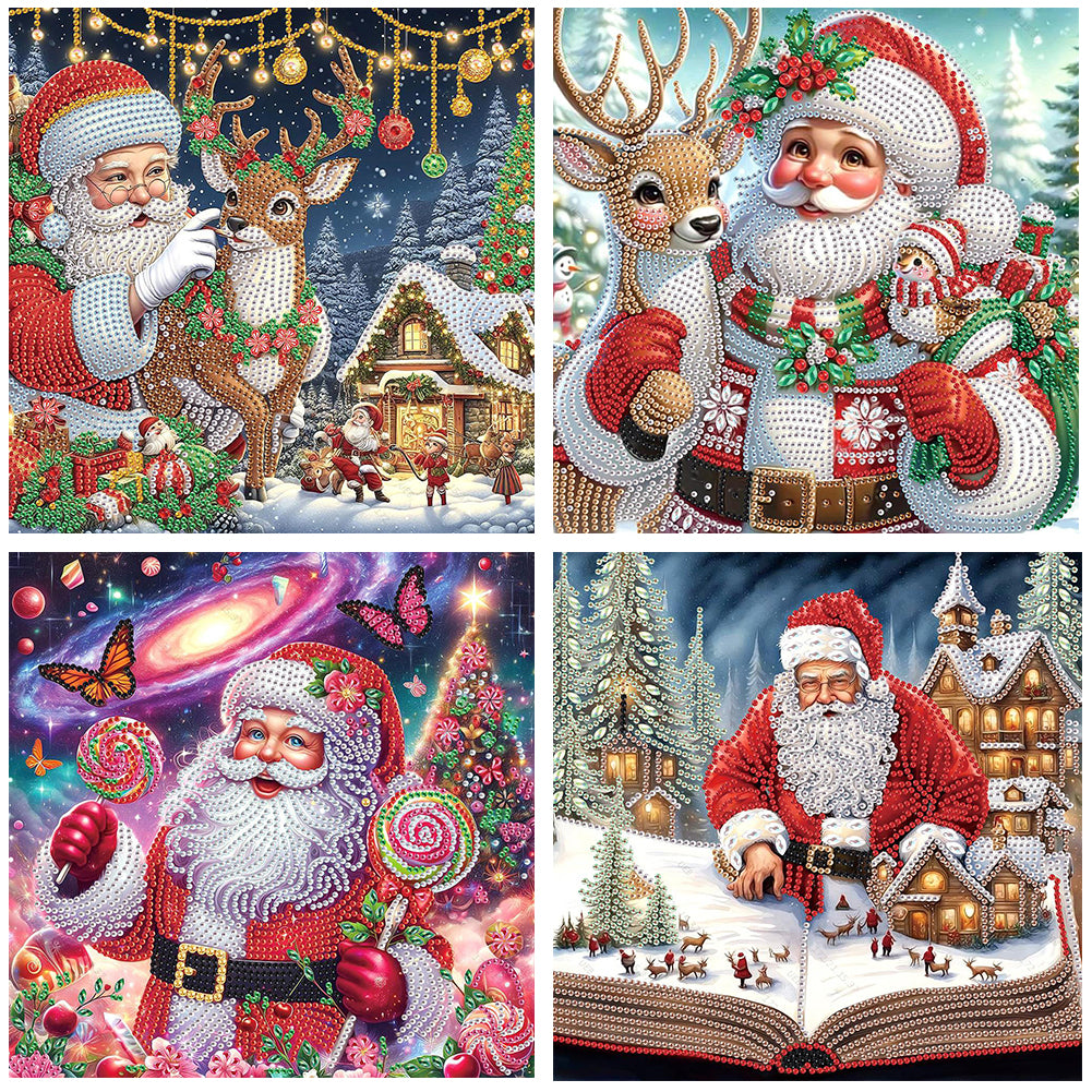 4pcs Diamond Painting - Partial Special Shaped - Christmas (30*30CM)