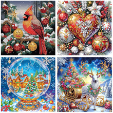 Load image into Gallery viewer, 4pcs Diamond Painting - Partial Special Shaped - Christmas (30*30CM)
