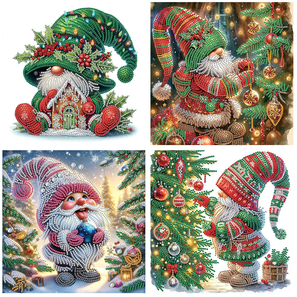 4pcs Diamond Painting - Partial Special Shaped - Christmas (30*30CM)