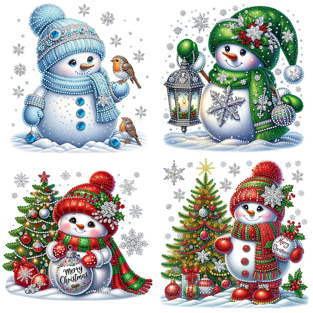 4pcs Diamond Painting - Partial Special Shaped - Christmas (30*30CM)