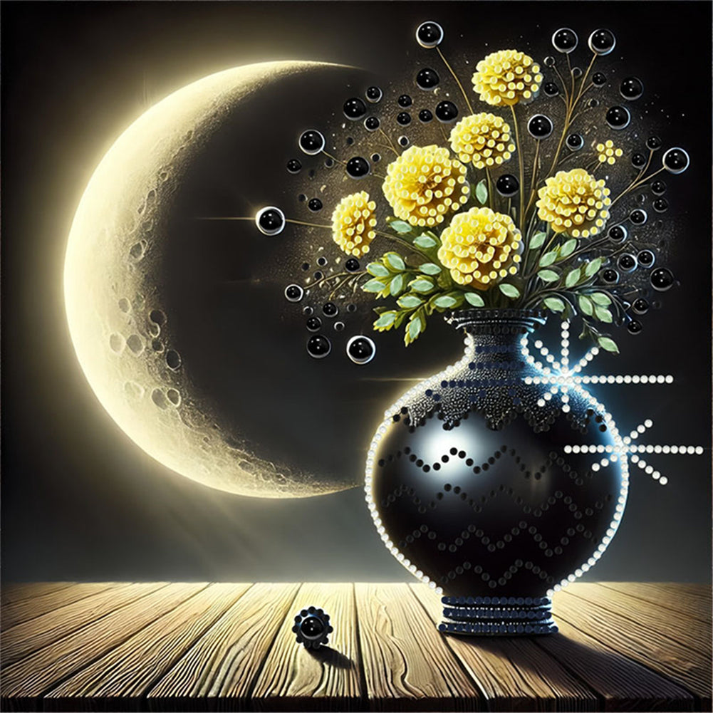 Diamond Painting - Partial Special Shaped - Moonlight Vase (30*30CM)