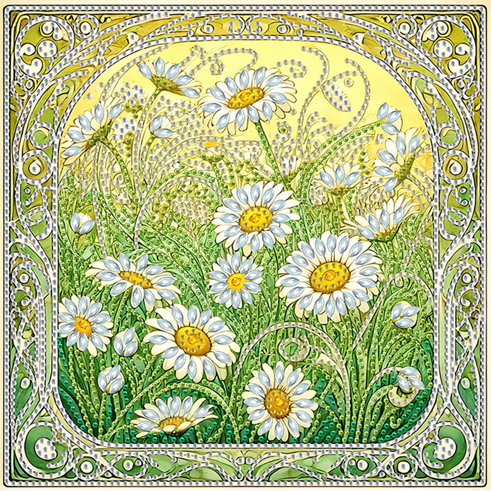 Diamond Painting - Partial Special Shaped - Blooming Daisy (30*30CM)