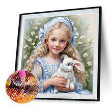 Load image into Gallery viewer, Diamond Painting - Full Round - Girl And Rabbit (40*40CM)
