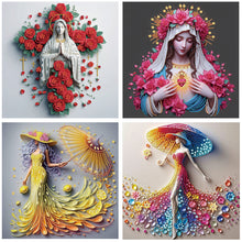 Load image into Gallery viewer, 4pcs Diamond Painting - Partial Special Shaped - Girl (40*40CM)
