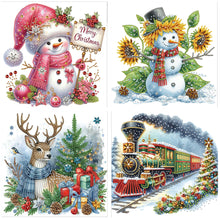 Load image into Gallery viewer, 4pcs Diamond Painting - Partial Special Shaped - Christmas (30*30CM)
