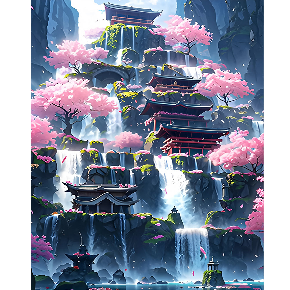 Diamond Painting - Full Round - Dream Waterfall City (40*50CM)