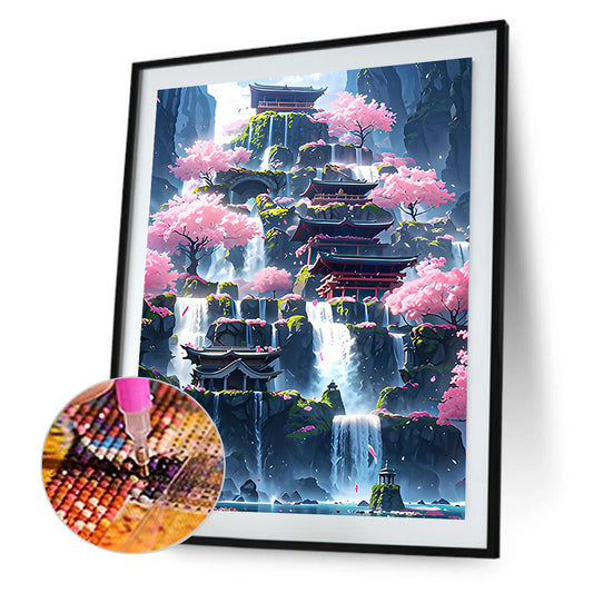 Diamond Painting - Full Round - Dream Waterfall City (40*50CM)