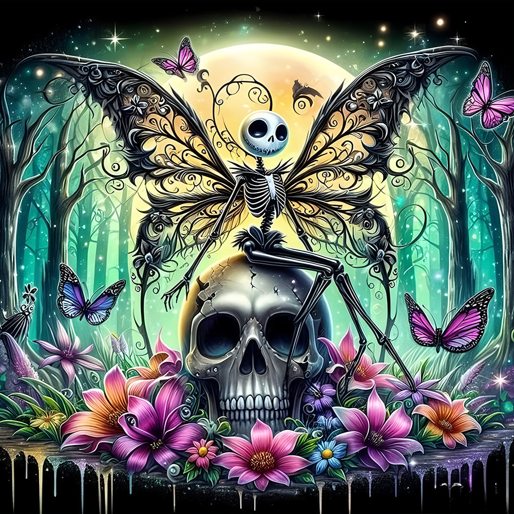 Diamond Painting - Full Round - Halloween Skeleton (40*40CM)