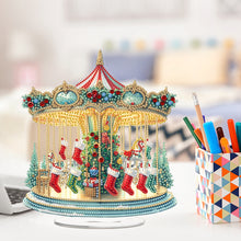 Load image into Gallery viewer, 2D Flat Print Xmas Carousel DIY Table Top Diamond Painting Ornament Kits
