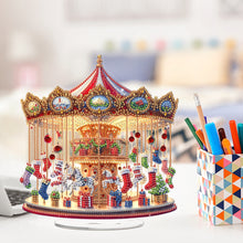 Load image into Gallery viewer, 2D Flat Print Xmas Carousel DIY Table Top Diamond Painting Ornament Kits
