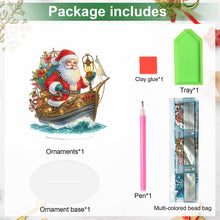 Load image into Gallery viewer, 2D Flat Print Santa Claus &amp; Boat DIY Table Top Diamond Painting Ornament Kits
