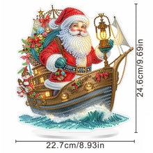 Load image into Gallery viewer, 2D Flat Print Santa Claus &amp; Boat DIY Table Top Diamond Painting Ornament Kits
