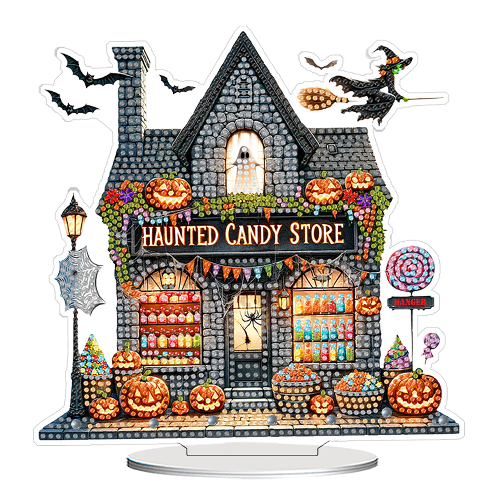 2D Flat Print Halloween Hut DIY Table Top Diamond Painting Ornament Kits