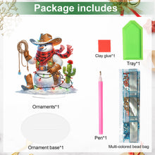 Load image into Gallery viewer, 2D Flat Print Western Cowboy Snowman DIY Table Top Diamond Painting Ornament Kit
