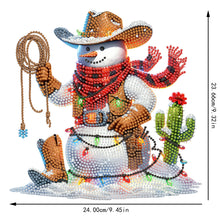 Load image into Gallery viewer, 2D Flat Print Western Cowboy Snowman DIY Table Top Diamond Painting Ornament Kit
