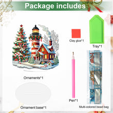 Load image into Gallery viewer, 2D Flat Print Xmas Lighthouse DIY Table Top Diamond Painting Ornament Kits
