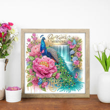 Load image into Gallery viewer, Diamond Painting - Partial Special Shaped - Peacock And Flowers (30*30CM)
