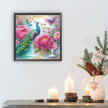 Load image into Gallery viewer, Diamond Painting - Partial Special Shaped - Peacock And Flowers (30*30CM)
