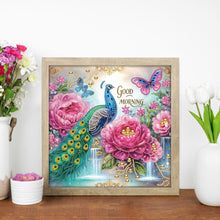 Load image into Gallery viewer, Diamond Painting - Partial Special Shaped - Peacock And Flowers (30*30CM)

