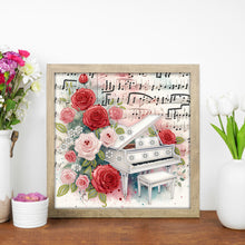 Load image into Gallery viewer, Diamond Painting - Partial Special Shaped - Piano And Rose (30*30CM)
