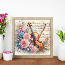 Load image into Gallery viewer, Diamond Painting - Partial Special Shaped - Violin And Rose (30*30CM)
