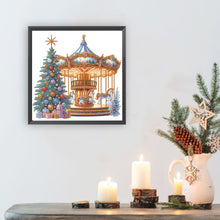 Load image into Gallery viewer, Diamond Painting - Partial Special Shaped - Christmas Tree And Carousel (30*30CM)
