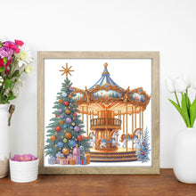 Load image into Gallery viewer, Diamond Painting - Partial Special Shaped - Christmas Tree And Carousel (30*30CM)
