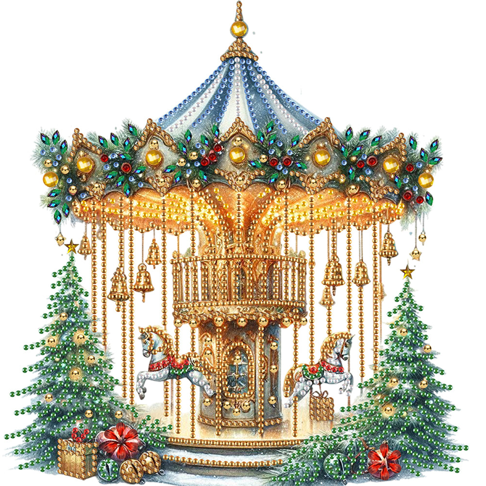 Diamond Painting - Partial Special Shaped - Carousel (30*30CM)