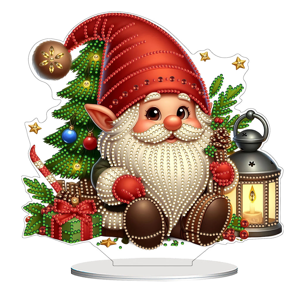 2D Flat Christmas DIY Diamond Painting Tabletop Ornament Kit for Home Decoration