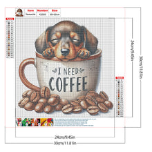 Load image into Gallery viewer, Diamond Painting - Full Round - Coffee Puppy (30*30CM)

