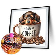 Load image into Gallery viewer, Diamond Painting - Full Round - Coffee Puppy (30*30CM)
