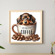 Load image into Gallery viewer, Diamond Painting - Full Round - Coffee Puppy (30*30CM)
