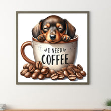 Load image into Gallery viewer, Diamond Painting - Full Round - Coffee Puppy (30*30CM)
