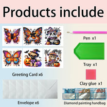 Load image into Gallery viewer, 6PCS DIY Diamond Art Greeting Cards Halloween Designs for Festival Gift (IHK061)
