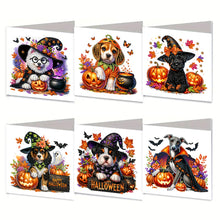 Load image into Gallery viewer, 6PCS DIY Diamond Art Greeting Cards Halloween Designs for Festival Gift (IHK062)
