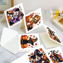 Load image into Gallery viewer, 6PCS DIY Diamond Art Greeting Cards Halloween Designs for Festival Gift (IHK062)
