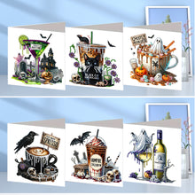 Load image into Gallery viewer, 6PCS DIY Diamond Art Greeting Cards Halloween Designs for Festival Gift (IHK067)
