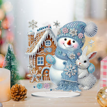 Load image into Gallery viewer, 2D Flat Snowman Print DIY Desktop Diamond Art Kits for Home Office Desktop Decor
