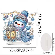 Load image into Gallery viewer, 2D Flat Snowman Print DIY Desktop Diamond Art Kits for Home Office Desktop Decor
