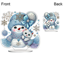 Load image into Gallery viewer, 2D Flat Snowman Print DIY Desktop Diamond Art Kits for Home Office Desktop Decor
