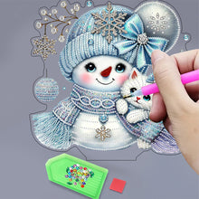 Load image into Gallery viewer, 2D Flat Snowman Print DIY Desktop Diamond Art Kits for Home Office Desktop Decor
