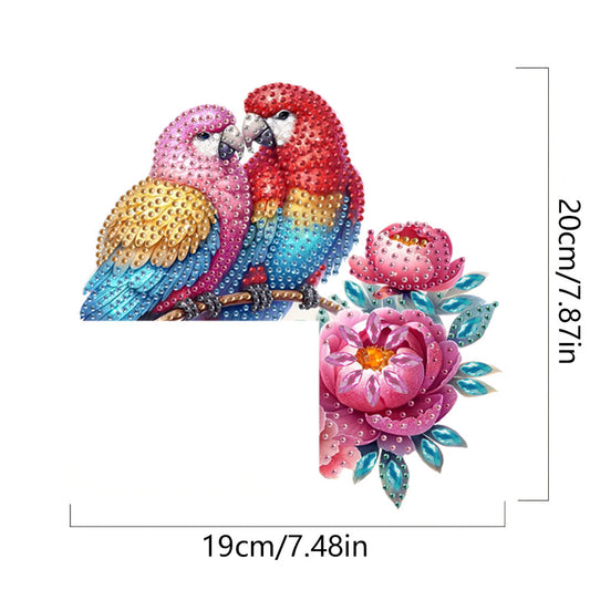 Flower Parrot 2D Flat Diamond Painting Door Corner Sign DIY Door Frame Decor