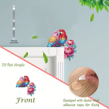 Load image into Gallery viewer, Flower Parrot 2D Flat Diamond Painting Door Corner Sign DIY Door Frame Decor
