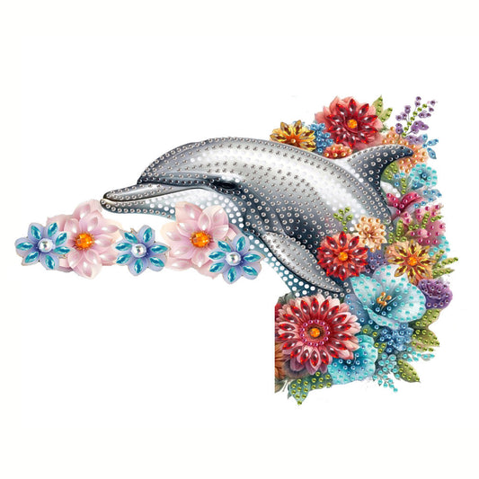 Dolphin 2D Flat Diamond Painting Door Corner Sign DIY Door Frame Decoration