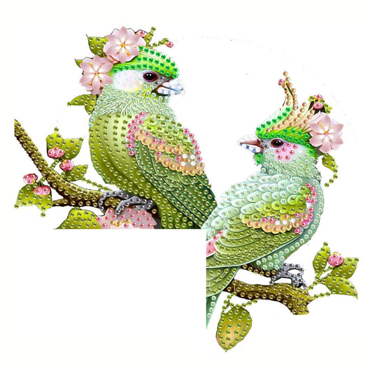 Green Bird 2D Flat Diamond Painting Door Corner Sign DIY Door Frame Decoration