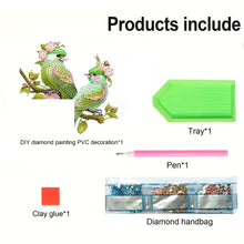 Load image into Gallery viewer, Green Bird 2D Flat Diamond Painting Door Corner Sign DIY Door Frame Decoration
